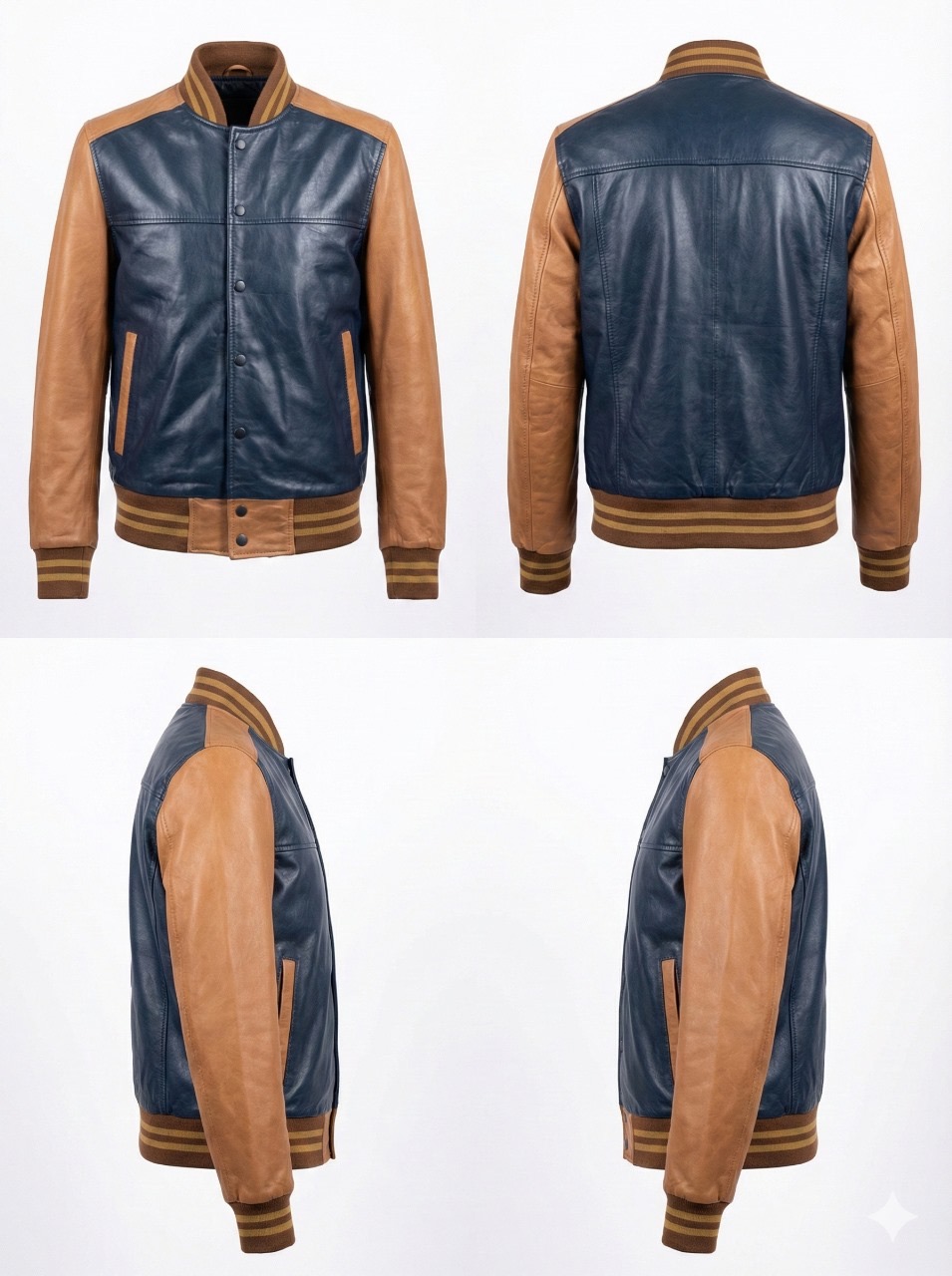 Blue & Tan Varsity Jacket