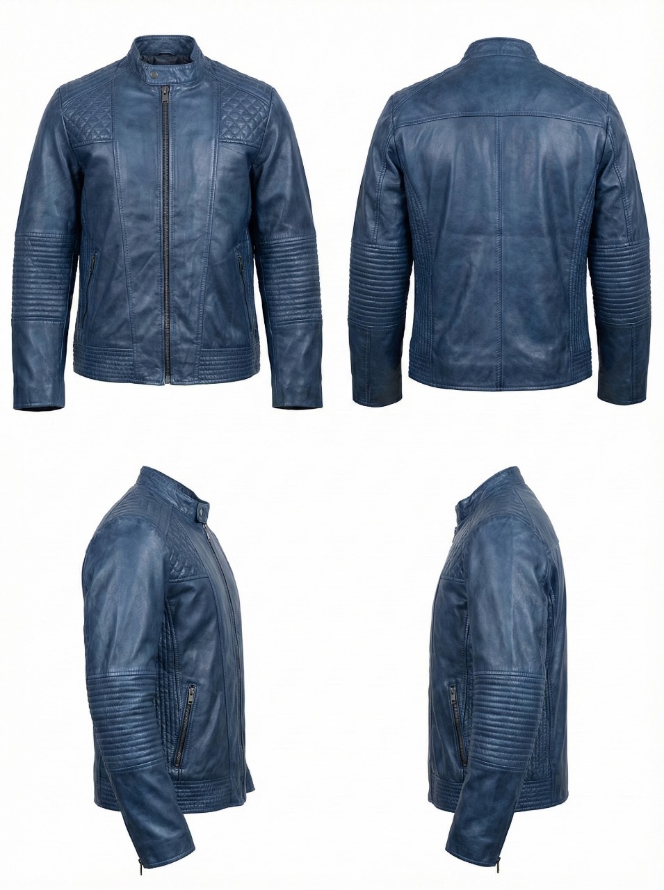 Blue Denim Quilted Jacket